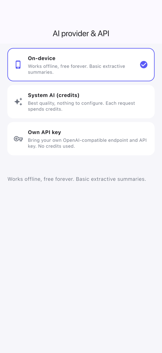 Choosing the AI provider